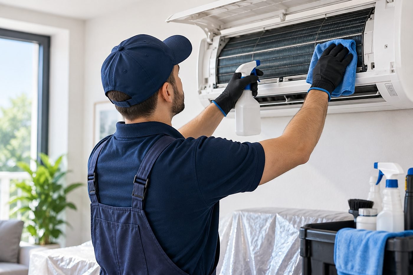 Clean air flowing from a freshly serviced unit